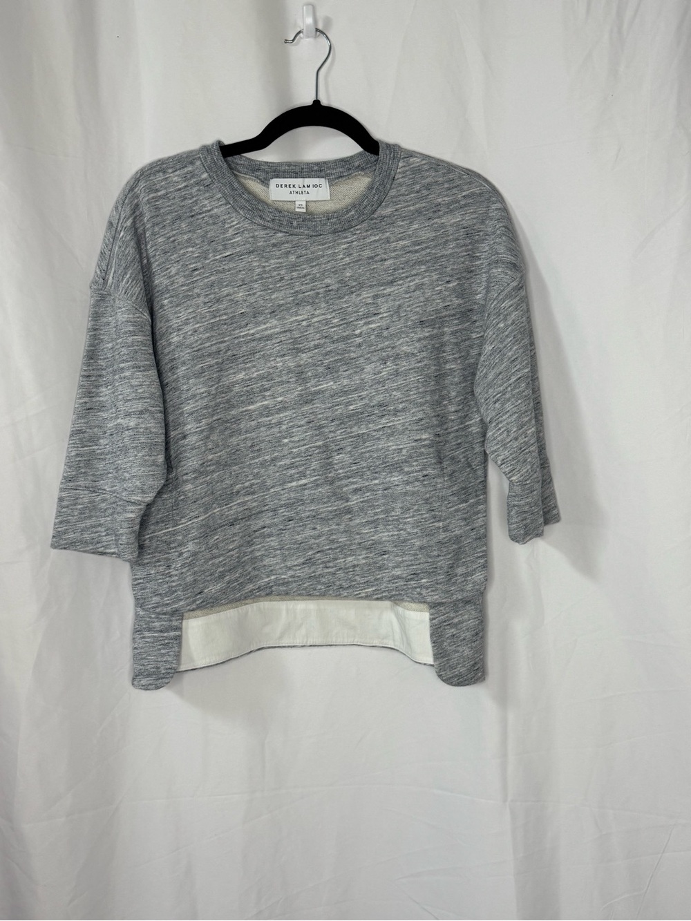 Derek Lam Gray Marled Crewneck with White Label